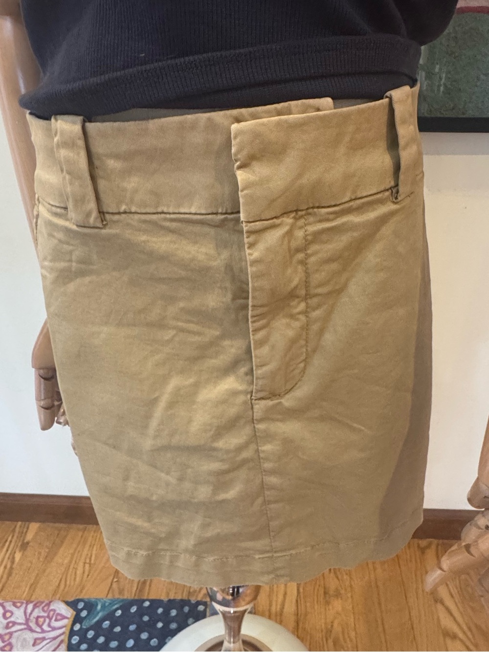 Sanctuary Cotton Blend Khaki Straight Skirt